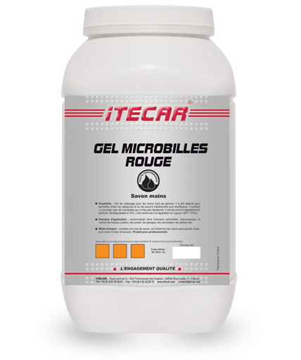 SAVON GEL MICROBILLES ROUGE - ItexFrance